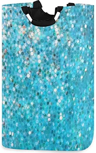 visesunny Large Laundry Hamper with Blue Mosaic Design