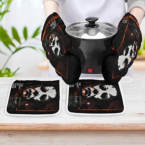 ZHANGXM Halloween Michael Myers Oven Mitts and Pot Holders Set