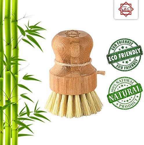 S C Bamboo Dish Scrub Brush Set of 2