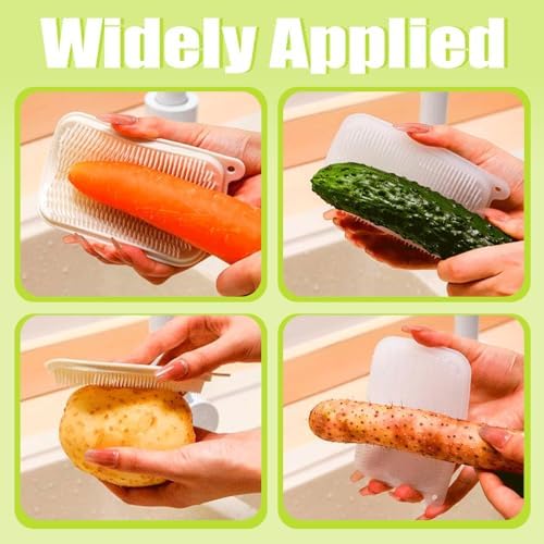 2 PCS Vegetable Brush with Hanging Hooks and Soft Bristles