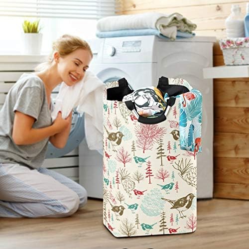 Susiyo Winter Birds Foldable Laundry Basket