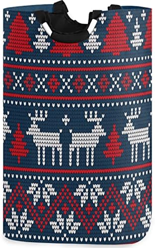 visesunny Foldable Laundry Basket Reindeer Pattern