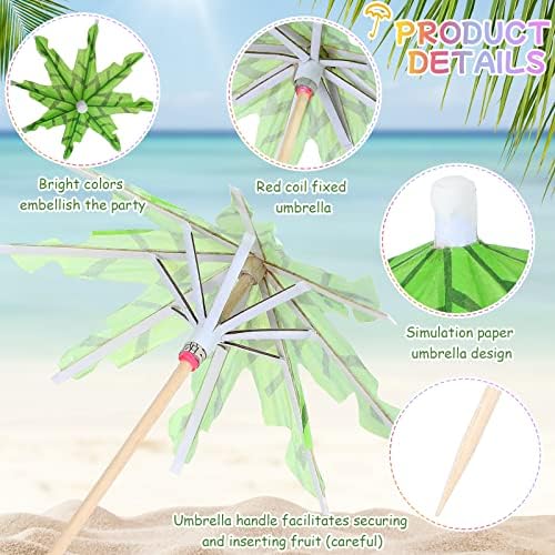 Rtteri 200 Pcs Tropical Drink Umbrella Cocktail Picks