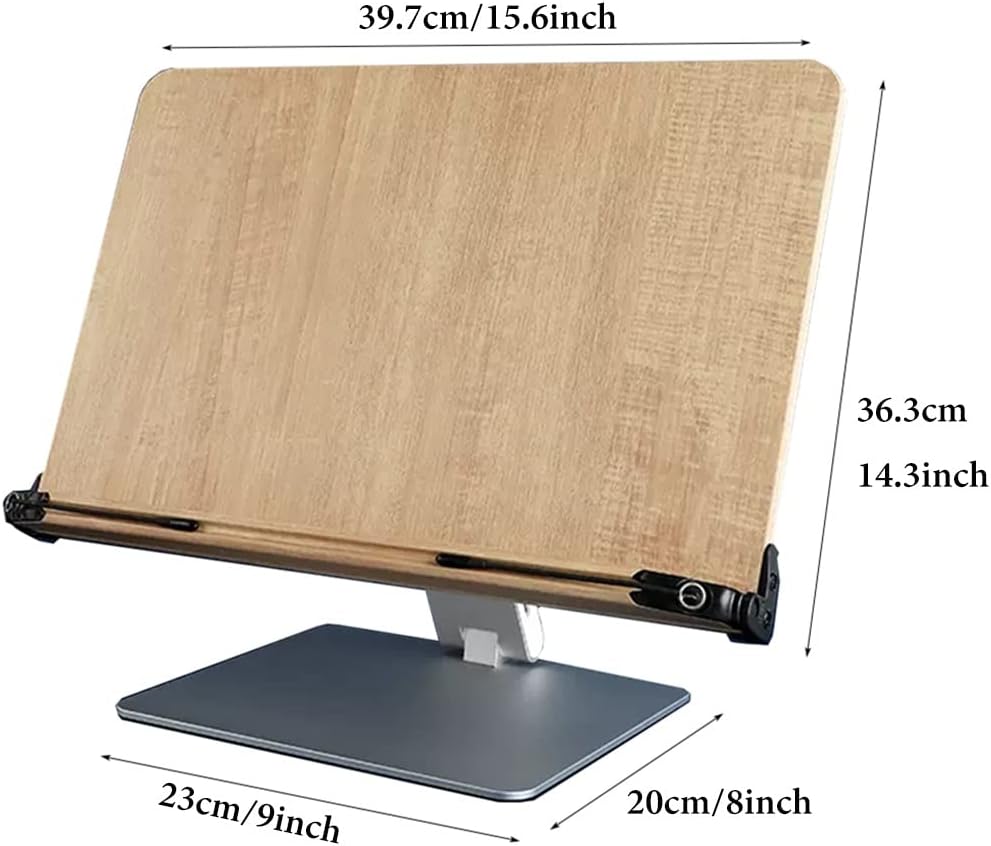 Adjustable Book Stand for Reading Hands-Free Cookbook Holder with Paper Clip