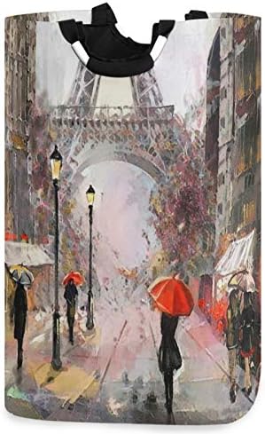 visesunny Oil Painting Eiffel Tower Laundry Hamper