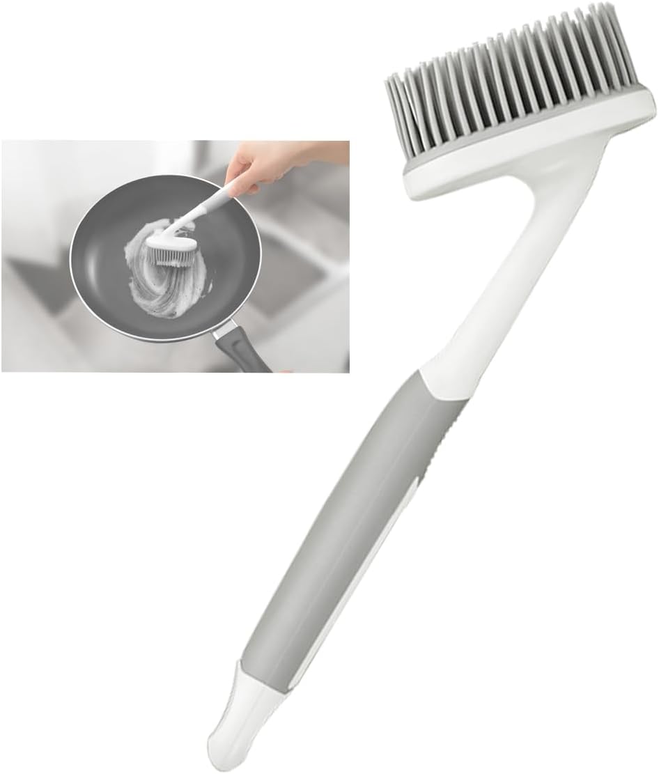 AMORBASE Dish Scrubber with Scraper Tip and Soft Bristles 1
