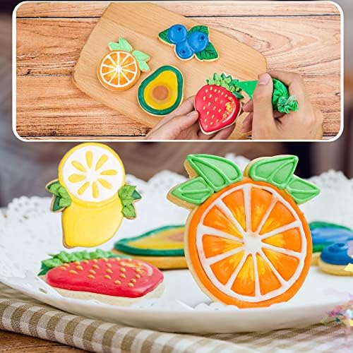 Flycalf Fruit Cookie Cutters with Plunger Stamps