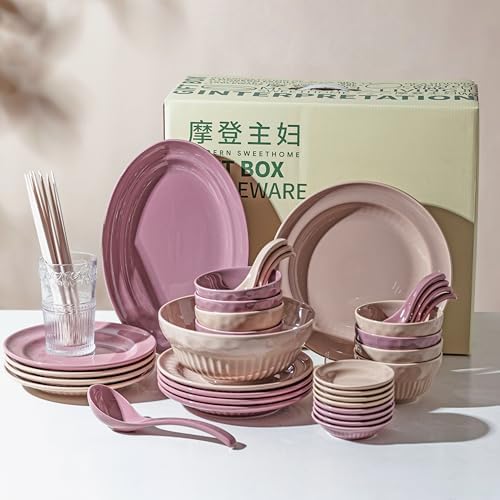 MDZF SWEET HOME Cream Style Dinnerware Set 24 Pcs