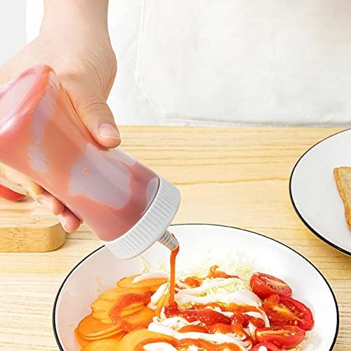 Tmay Squeeze Sauce Bottle with Inverted Design and Non-Spill Tip