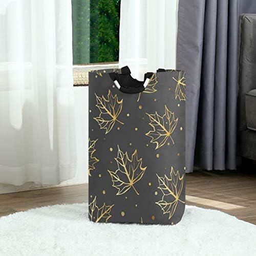 Susiyo Gold Falling Leaves Laundry Basket Foldable