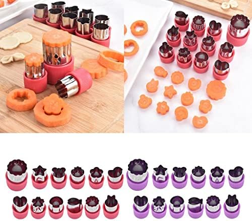 Baoblaze Set of 12 Assorted Cookie and Fruit Cutters Purple