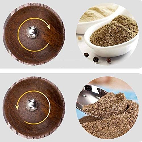 Adjustable Wooden Salt Pepper Grinder Set 2Pcs 1