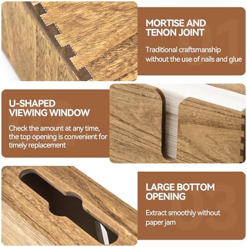 KIRIGEN Wood Paper Towel Dispenser - Wall Mounted and Countertop
