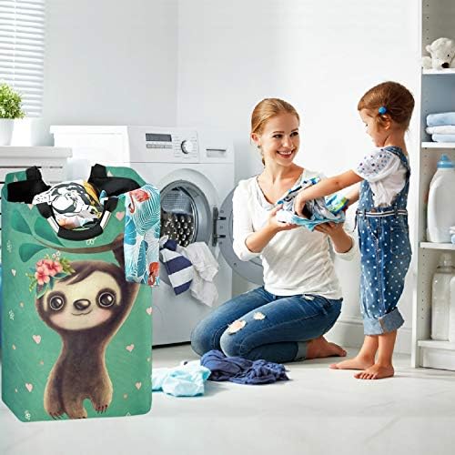 visesunny Classic Sloth Laundry Hamper Basket