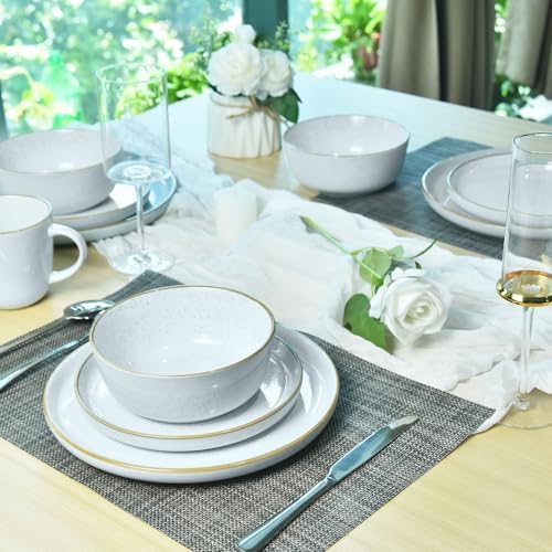BOLIWANAY 16-Piece Ceramic Dinnerware Set for 4 1