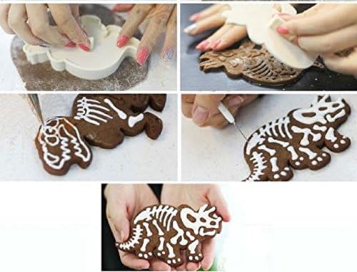 3 Dinosaur Cookie Cutters T-Rex Triceratops Stegosaurus by Jolly Jon