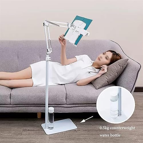 Adjustable Floor Stand Book Holder with Lamp - White