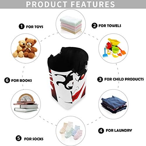 visesunny Funny Poker Laundry Hamper with Handle