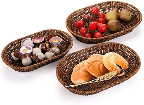 Hedume Set of 3 Wicker Baskets for Home and Kitchen Use