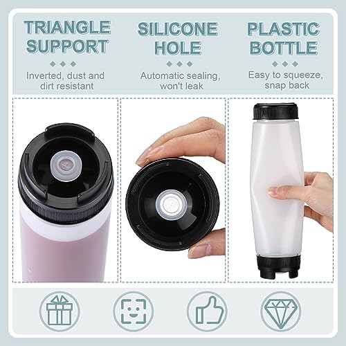 Sabary 6 Pcs 16 oz Condiment Squeeze Bottles with Inverted Design