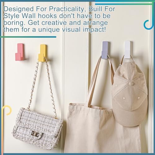 Teenyyou 6 Pack Nordic Style Wooden Wall Hooks
