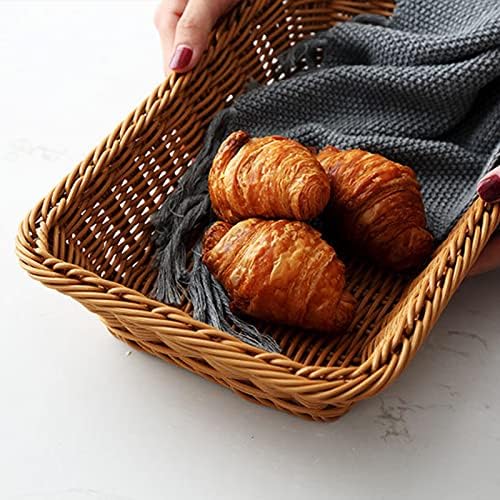 4 Pack Woven Bread Baskets - 118 Inch Rattan Style Serving Baskets