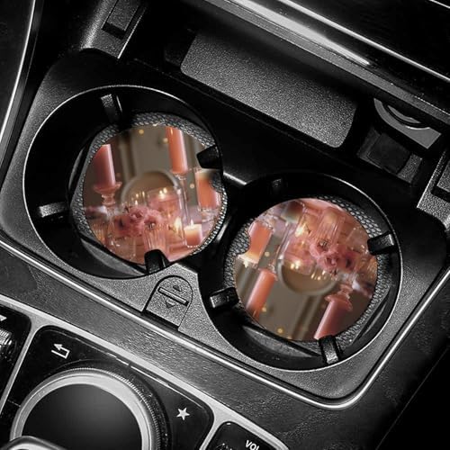 Car Cup Holder 2 Pack with Anti-Slip Coasters