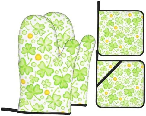 St Patricks Day Oven Mitts 4 Pcs Heat Resistant Set 1