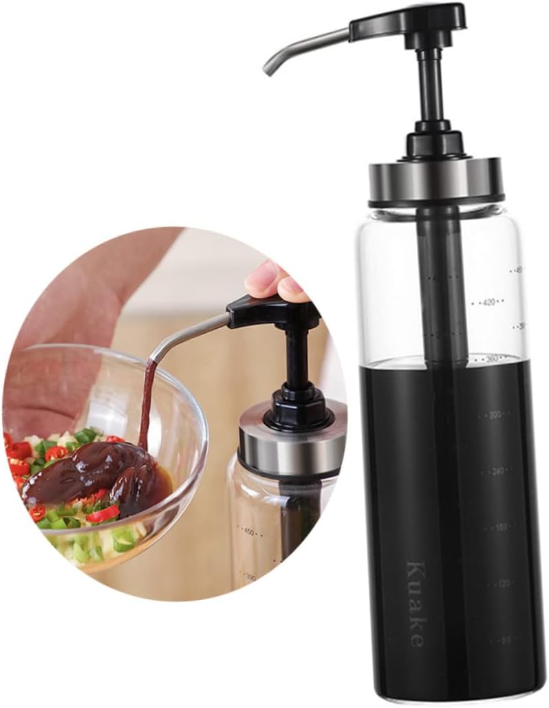 500ml Glass Stainless Steel Squeeze Sauce Bottle