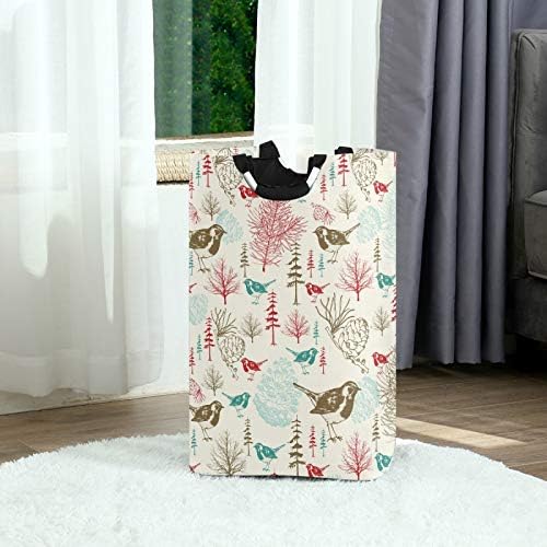 Susiyo Winter Birds Foldable Laundry Basket