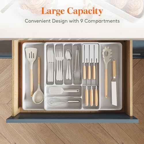Lifewit Expandable Flatware Organizer for Kitchen Drawers