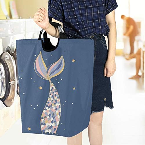 Visesunny Foldable Laundry Hamper with Gold Sparkle