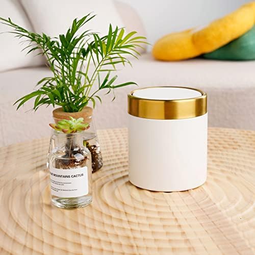 Mini Trash Can with Lid 15L White