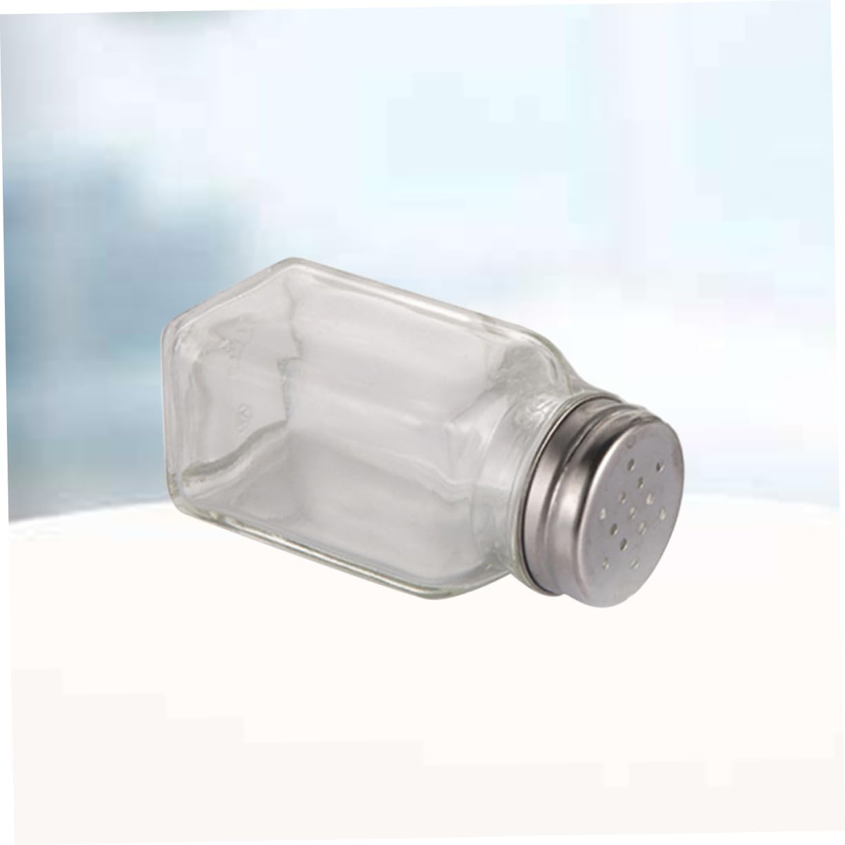 BIUDECO Square Glass Condiment Bottles with Screw Lid