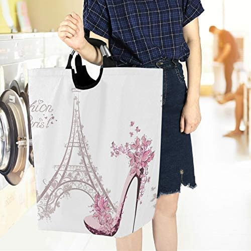 visesunny Large Capacity Laundry Hamper with Eiffel Tower Design 1