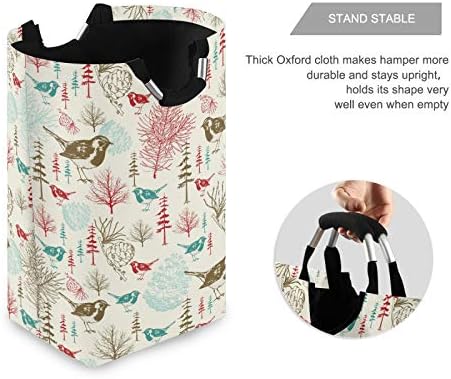 Susiyo Winter Birds Foldable Laundry Basket