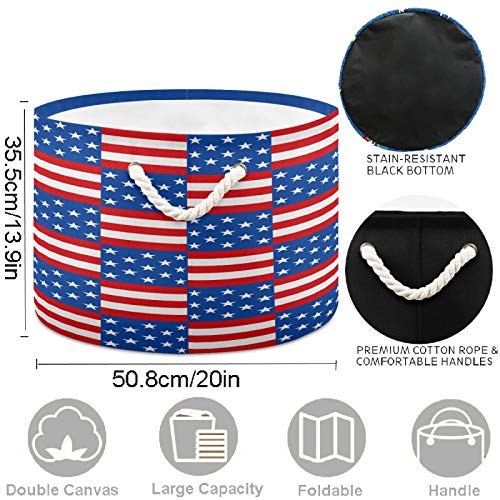 visesunny Collapsible Large Capacity Basket with Cotton Handles