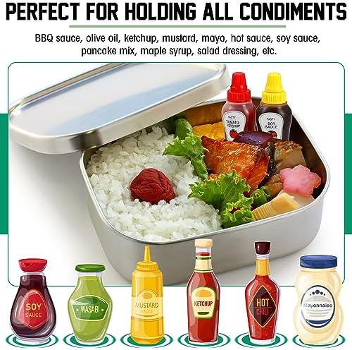 Hoolerry 8 Pcs Mini Condiment Bottles with Animal Food Picks