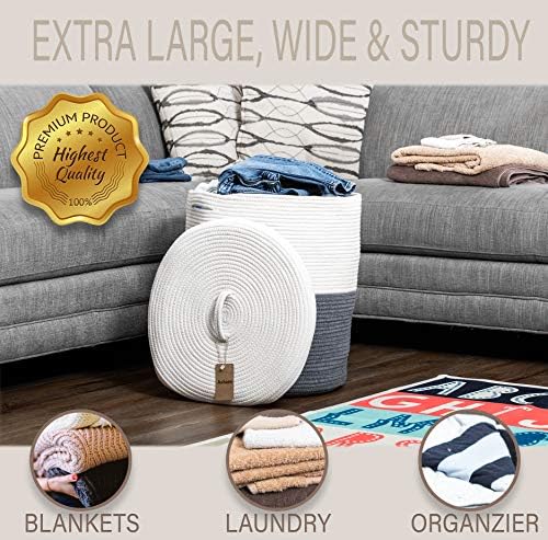 Mevyucr Large Woven Laundry Basket with Lid