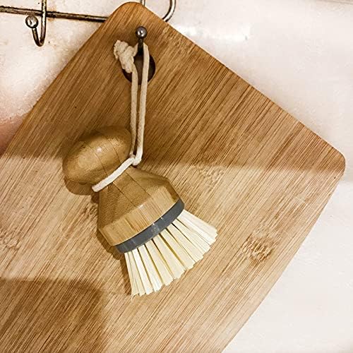 DREZUR Sicastar Mini Bamboo Dish Scrub Brush 2 Pack