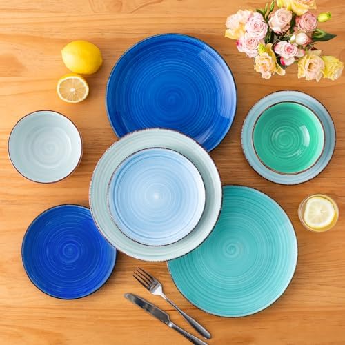 Vancasso Bonita Blue Stoneware Dinnerware Set 18 Pieces