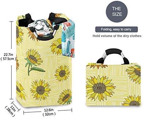 Susiyo Yellow Sunflowers Laundry Basket Foldable Hamper