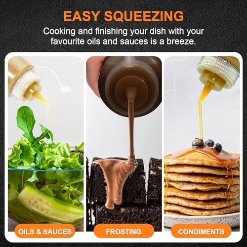 OAMCEG 16OZ Squeeze Bottles 8 Pack BPA Free Durable