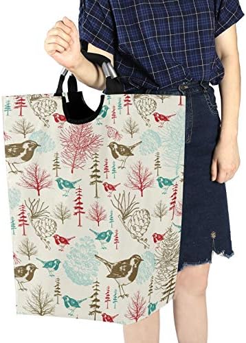 Susiyo Winter Birds Foldable Laundry Basket