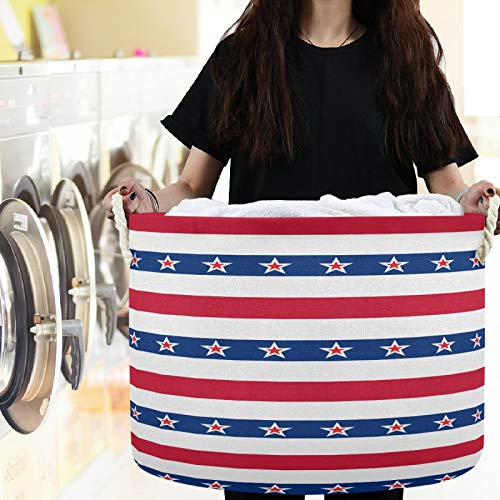 Visesunny Collapsible Laundry Basket with Cotton Handles