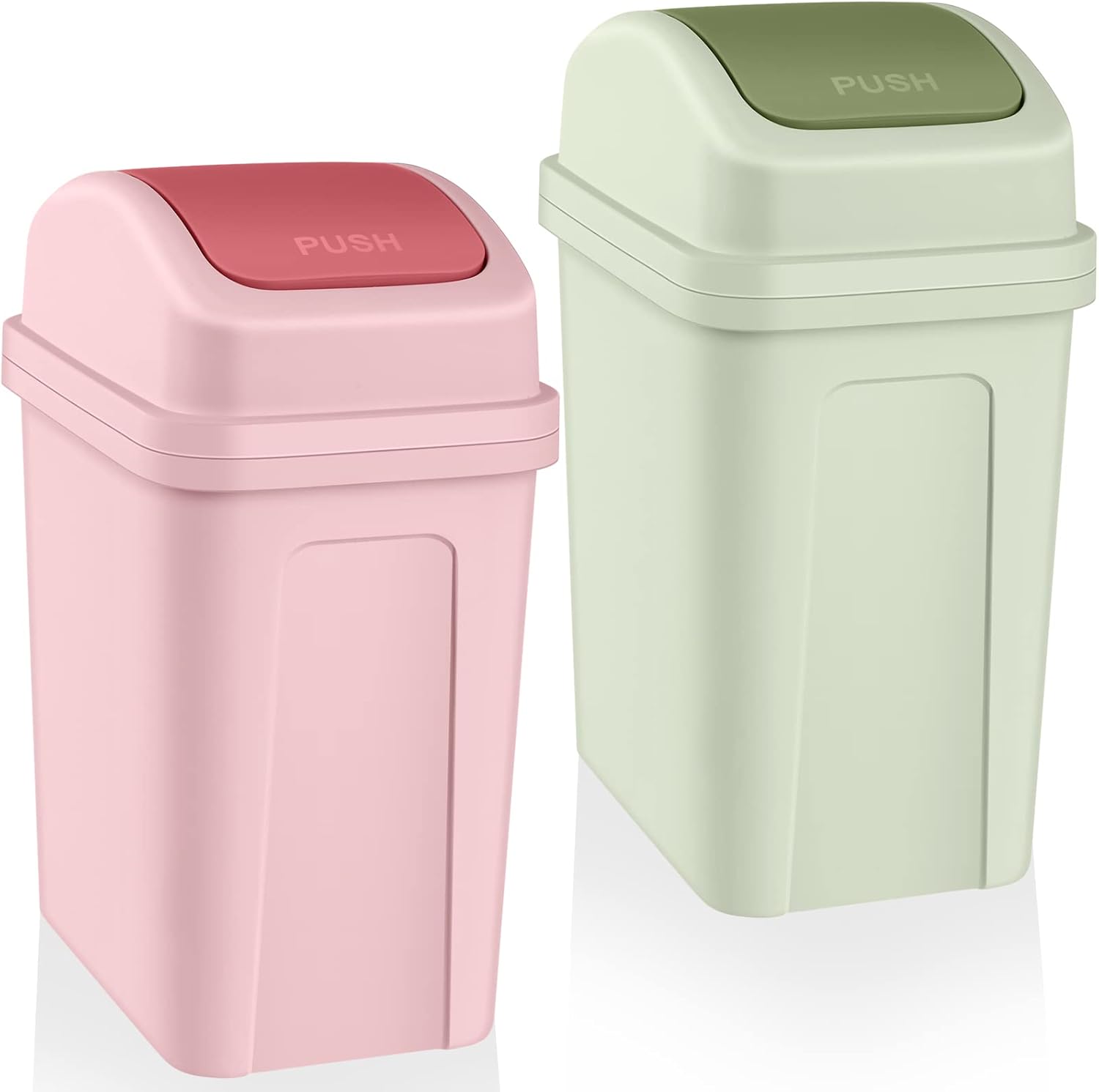Sumind 2 Pcs Bathroom Trash Can with Swing Lid