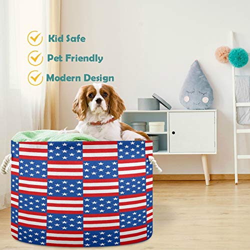 visesunny Collapsible Large Capacity Basket with Cotton Handles