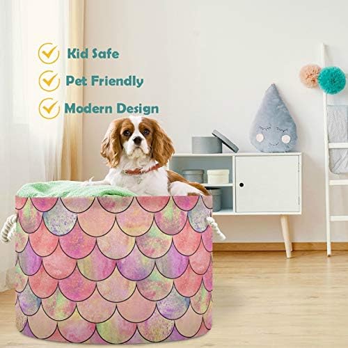 Visesunny Collapsible Basket with Cotton Handles
