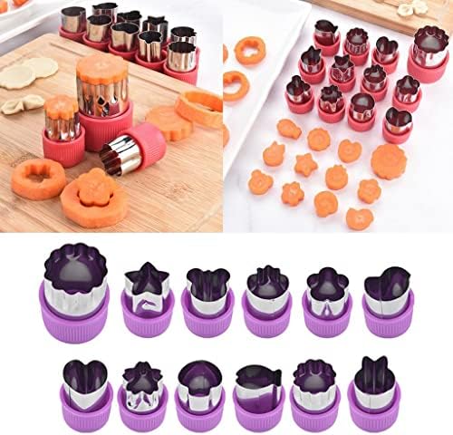 Baoblaze Set of 12 Assorted Cookie and Fruit Cutters Purple