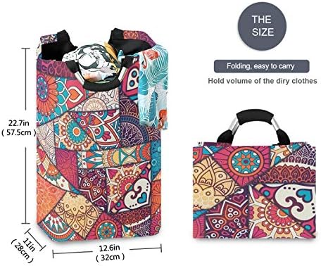 Susiyo Vintage Mandala Laundry Basket Foldable
